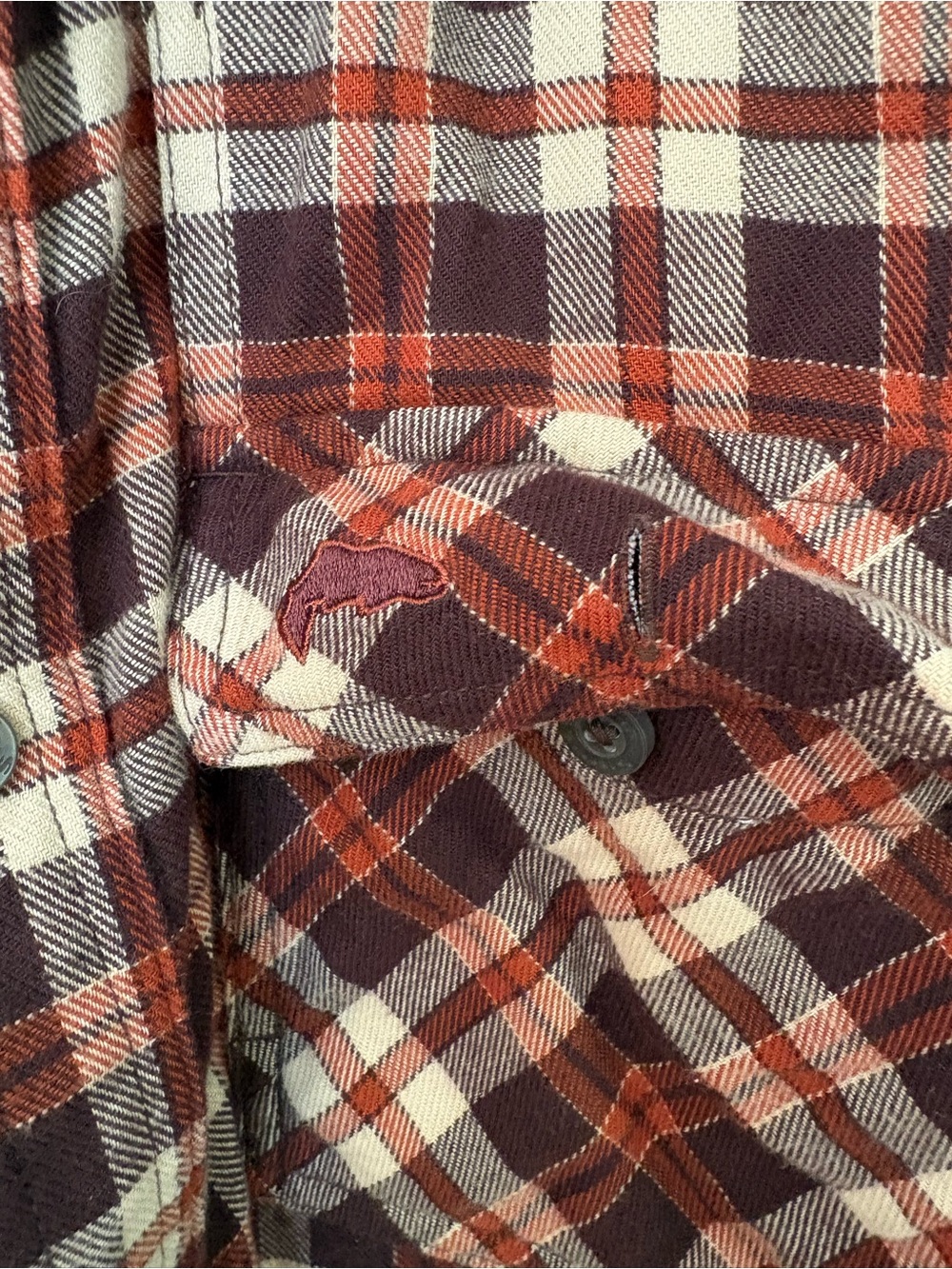Simms Men's Brown Plaid Flannel Shirt - Picture 3 of 6